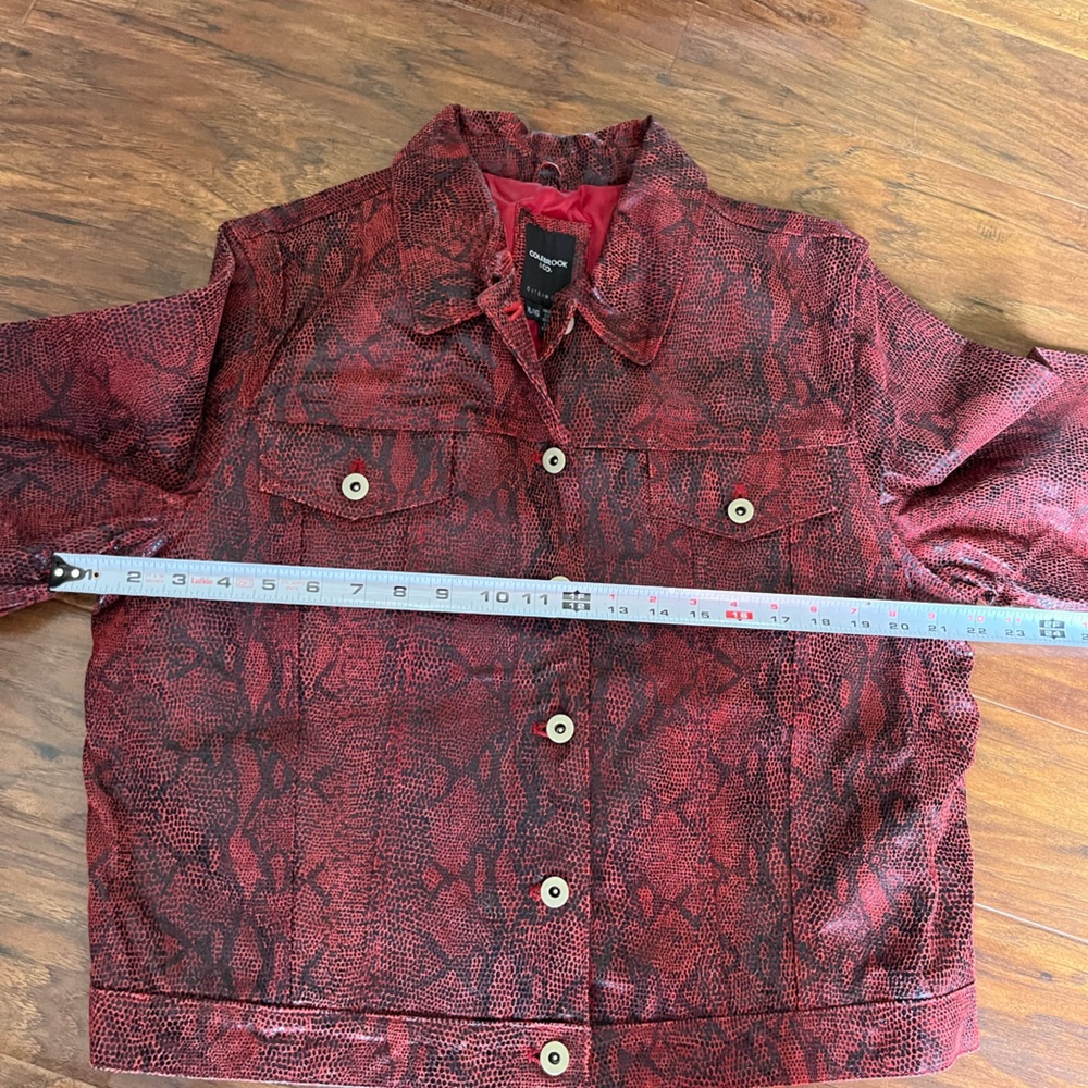 Vintage Colebrook & Co Red Leather Snake Skin Print Jacket and Pant Set - Picture 15 of 15